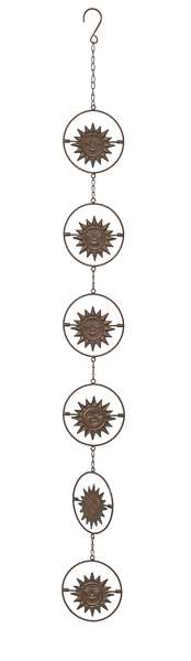 Sun Face Kinetic Spinner Rain Chain