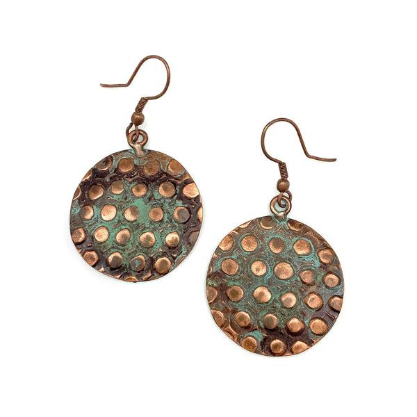 Copper patina earrings