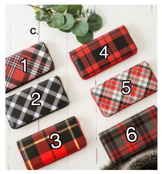 WALLET: PLAID IN 6 ASSORTED COLORS