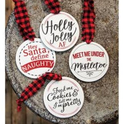 Christmas Package Round Wooden Tags,