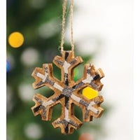 Black & White Plaid Snowflake Ornament