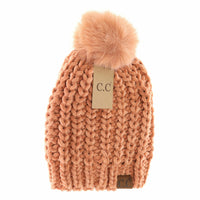 ALLISON CHENILLE CHUNKY KNIT W/POM