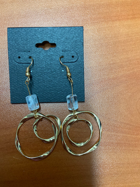 EARRING: GOLD DANGLE ROUNDED