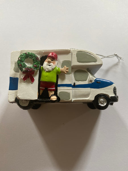 SANTA CAMPER ORNAMENT