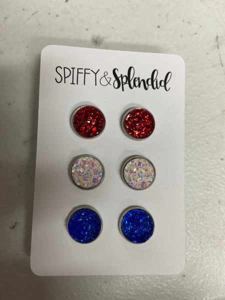 EARRING DRUZY PATRIOTIC